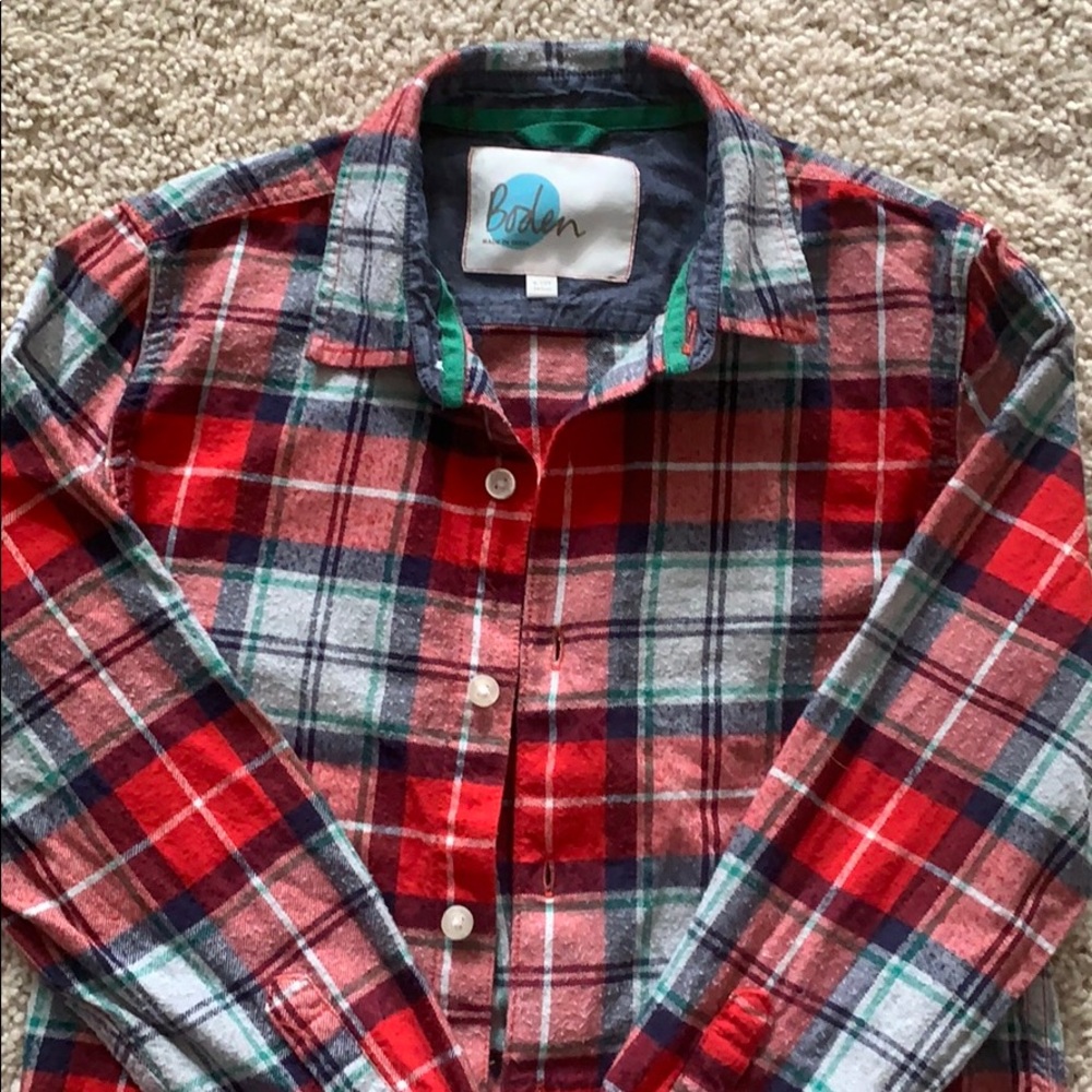 Mini Boden cotton flannel shirt size 9-10 boys